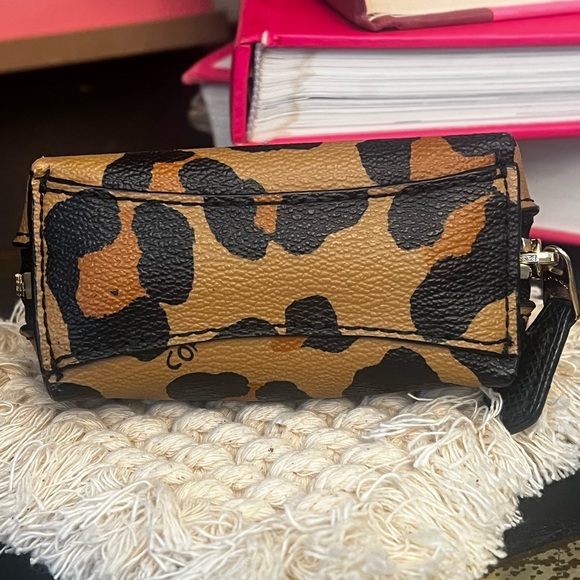 Coach Black Animal Print Coin Pouch mini purse - Picture 4 of 7